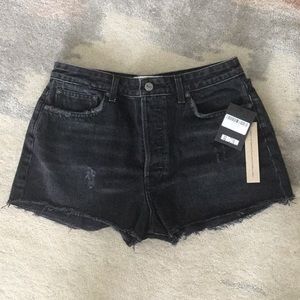 Reformation Black Jean Shorts